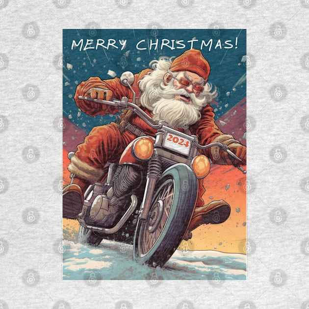 Santa Celebrate Christmas With Motorcycle by FrogandFog